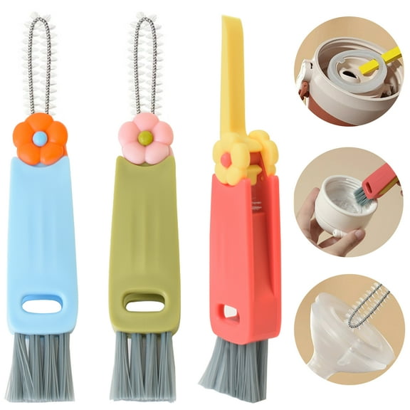 3 in 1 Cup Lid Cleaning Brush, Multifunctional Gap Brush for Narrow Spaces, Portable Straw & Bottle Lid Cleaner, Home Kitchen Crevice Cleaning Brush