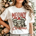 thumbnail image 5 of Cute Meowy Christmas T-Shirt, Baby Cat In Santa Hat Holiday Tee, 5 of 6