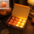 thumbnail image 2 of Halloween Mini Pumpkin Candle Lights—12 Pack, Flameless Short Electronic Candles for Halloween Party Home Indoor Decorations, 2 of 6