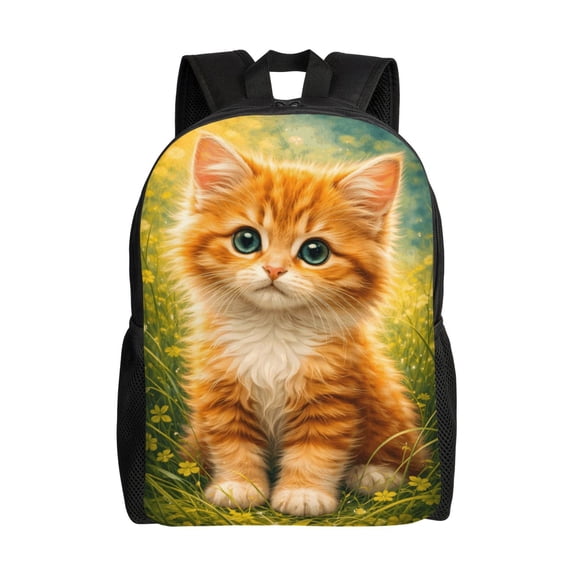 Kitten Cat Backpack Full Front Print Travel Laptop Bag for Men and Women
