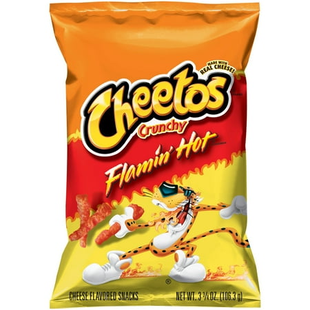 Cheetos Crunchy Flamin' Hot Cheese Flavored Snacks 3.75 Ounce Plastic Bag