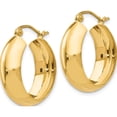 thumbnail image 3 of 14K Yellow Gold Hoop Earrings (14 X 7) Made In Indonesia s1167, 3 of 6