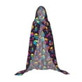 thumbnail image 7 of Honeii mushroom color Skull Print Poncho Cape, Cloak Coat, Snuggly Hooded Wearable Blanket, Hooded Cape For Teenagers,Halloween Costumes-Small, 7 of 7