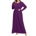 thumbnail image 3 of TARAINYA Plus Size Women Long Sleeve Maxi Dress Casual Dresses with Pockets, 3 of 9