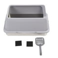thumbnail image 2 of Stainless Steel Cat Litter Box with Lid, High Sided Large Metal Litter Box, Pet Kitty Litter Toilet Box Enclosed Kitty Litter Pan Anti Leakage Non Stick Easy to Clean, 2 of 7