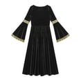 thumbnail image 6 of IEFIEL Girls Medieval Renaissance Princess Costume Velvet Vintage Maxi Dress Halloween Dress Up Costume Black 14, 6 of 7