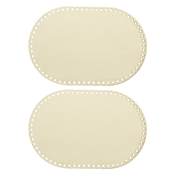 Uxcell 12" x 8" Crochet Basket Bottom, 2Pcs Oval Blank Crochet Knitting Wooden Base for DIY Craft Basket Making