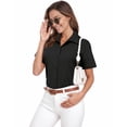 thumbnail image 5 of Zeagoo Short Sleeve Button Down Blouses for Women Tailored Business Work Shirts Summer Tops, 5 of 10