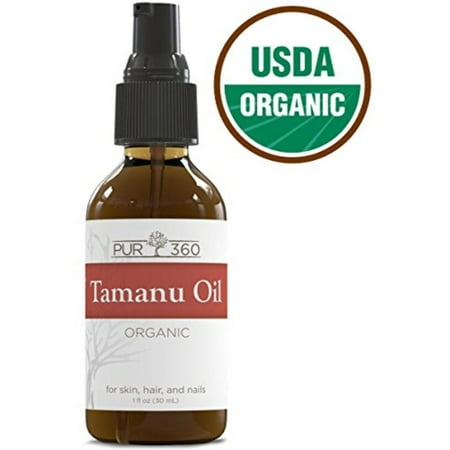 Pur360 Tamanu Oil - Pure Cold Pressed - Best Treatment for Psoriasis, Eczema, Acne Scar, Foot Fungus, Rosacea - Relief for Dry, Scaly Skin, Blisters and