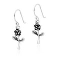 thumbnail image 3 of Gorgeous and Delicate Roses Sterling Silver Floral Dangle Earrings, 3 of 5