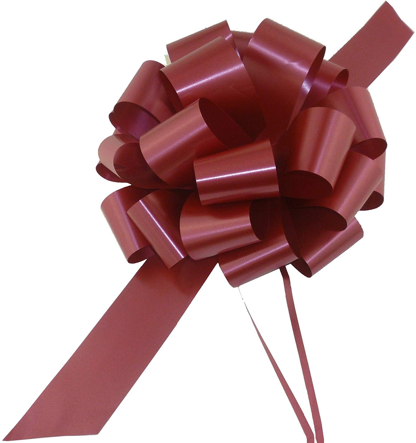 Large Burgundy Pull Bows 9" Wide, Set of 6, Christmas Ribbons for