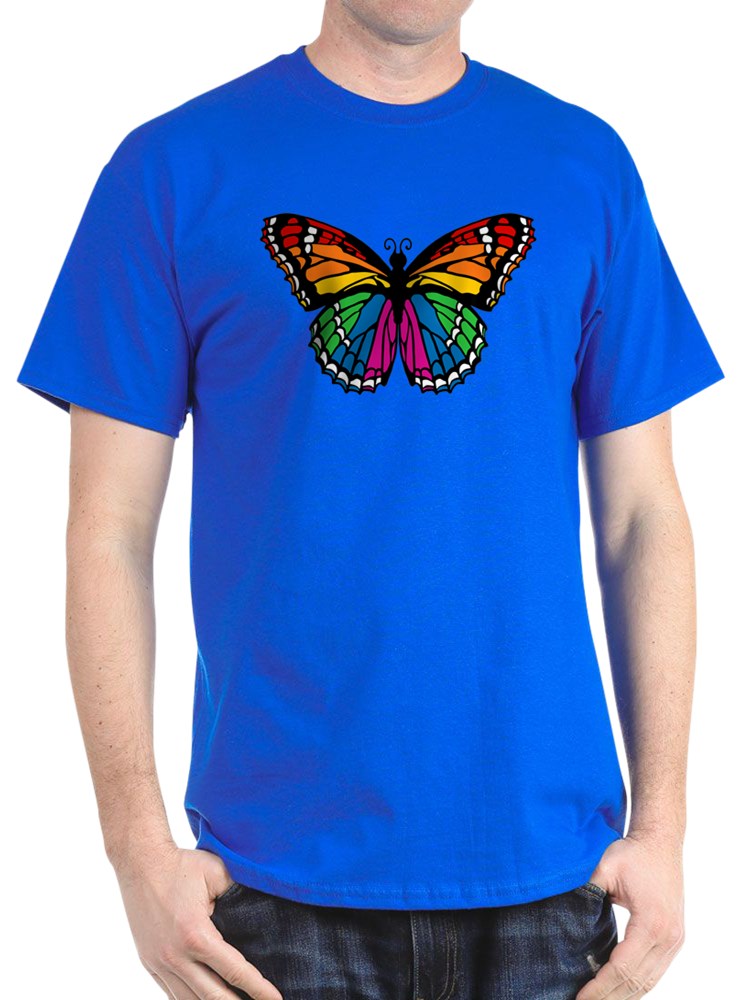 Rainbow Butterfly Dark T Shirt 