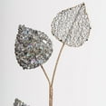 thumbnail image 2 of Vickerman 20" Silver Mesh Mulberry Leaf Artificial Christmas Spray. Includes 3 sprays per pack., 2 of 2