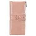 thumbnail image 2 of pitrice Long Wallet Hasp Zipper Coin Purse Cellphone Bag Holder Card Pocket Multi-functional Vintage PU Leather Wallets Pink, 2 of 9