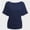 Navy, variant on Womens Short Sleeve Boat Neck Side Shirring Dolman Drape Top