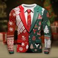 thumbnail image 2 of ZXLBBD Men's T-Shirts Christmas Digital 3D Printed Long Sleeve Crew Neck T Shirt Fall Winter Fashion T Shirts for Man Casual,Red,2XL, 2 of 3