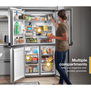 Whirlpool Counter Depth 4 Door Refrigerator, Metallic Steel, 36, 19.4 cu ft
