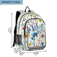 thumbnail image 2 of FORMRS Unisex School Backpack 17" Student Travel Bag with Laptop Compartment, Blue Wildflower Pattern, 2 of 7