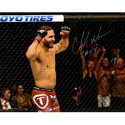 Chad Mendes Ultimate Fighting Championship Autographed 16" X 20" Horizontal Raising Arms Photograph with "Money" Inscription - Fanatics Authentic Certified