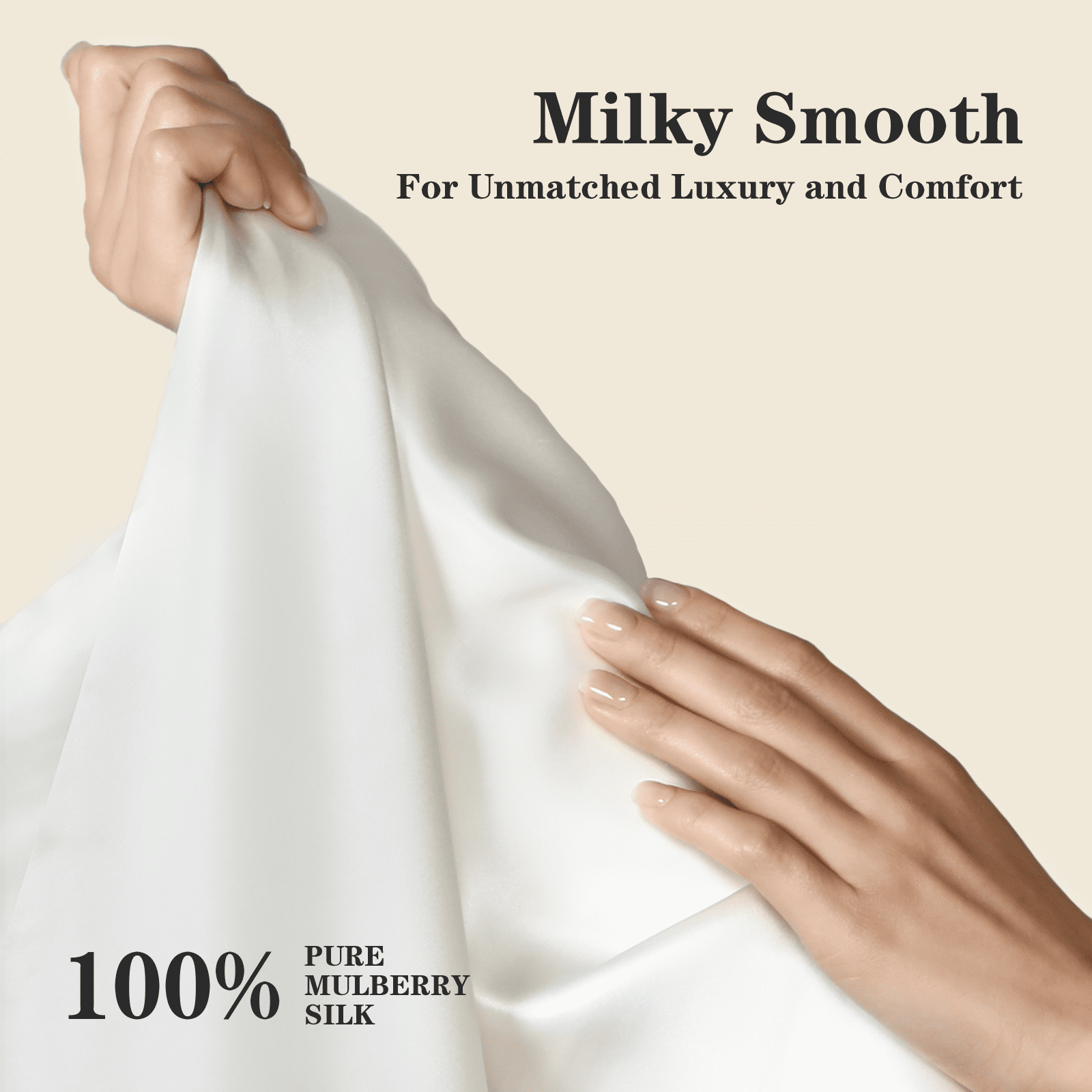 100% Pure Mulberry Silk Pillow Case,Dual-Sided Top-Grade 6A Mulberry Silk Fibers 22 Momme Silk Pillowcase, Soft & Smooth White Silk Pillow Case for Skin & Hair Health(Standard Size-1 Piece)