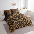 thumbnail image 3 of Homewish Animal Leopard Print 7pcs Bedding Comforter Set for Teens Boys Girls,Woodland Wildlife Queen Bedding Sets Super Cozy,Black Brown Queen Sheet Sets,Lightweight Room Decor,Reversible, 3 of 8