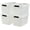22 L, variant on 50 L Plastic Lidded Storage Bin, 4 Pack Clear Latching Storage Box with Wheels