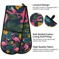 thumbnail image 2 of Yayeee Double Oven Mitt Kitchen Heat Resistant Baking 35" x7" Quilted Glove, Yellow Floral Flamingo, 2 of 6