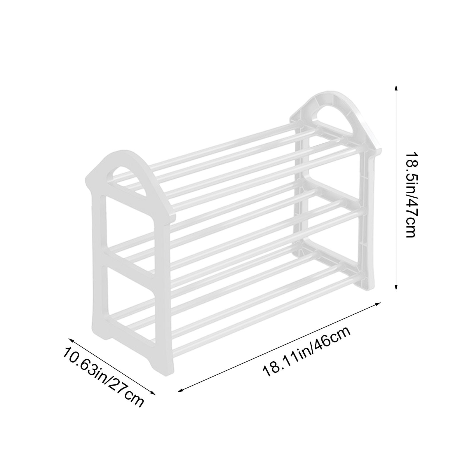 Merryso 3 Tier Plastic Shoe Rack, White Shoe Organizer for Entryway Closet Bedroom, Easy Assembly Ventilated Small Shoe Storage Rack