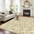 thumbnail image 2 of Large Area Rugs for Living Room Bedroom, Beige Spring Floral 8'x10' Rug Washable Carpet Runner Indoor Outdoor, Farmhouse Flowers Elegant Pastoral Non Slip Floor Mats Rug for Kitchen, Patio, 2 of 8