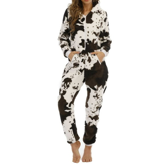 TopLLC Womens Onesies Pajamas Cute Bear Romper Flannel Onesie Pajama One Piece Zipper Short Hooded Jumpsuit Sleepwear Playsuit