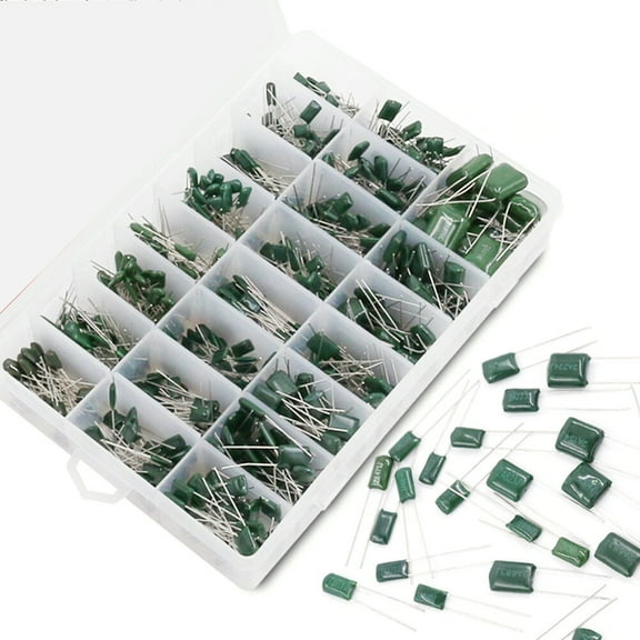 Pretyzoom 660Pcs Polyester Film Capacitor Assortment Green Non for Engineers