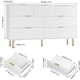 thumbnail image 2 of EastVita 7 Drawers Dresser for Bedroom - Fluted Chest of Drawers with Gold Handle - Wood Modern Dresser for Closet - Bedroom Furniture Storage Organizer for Living Room/Hallway - White, 2 of 7