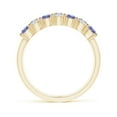 thumbnail image 2 of Angara Natural 0.4 Ct. Tanzanite with Diamond Non Eternity Wedding Band in 14K Yellow Gold for Women (Ring Size: 3.5), 2 of 11