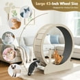 thumbnail image 2 of SuperDeal 43in Cat Treadmill Natural Solid Wood Cat Wheel Exerciser Indoor for Cats Running Fitness W/Secure Lock Scratching Post & Rubber Wheels, 2 of 10
