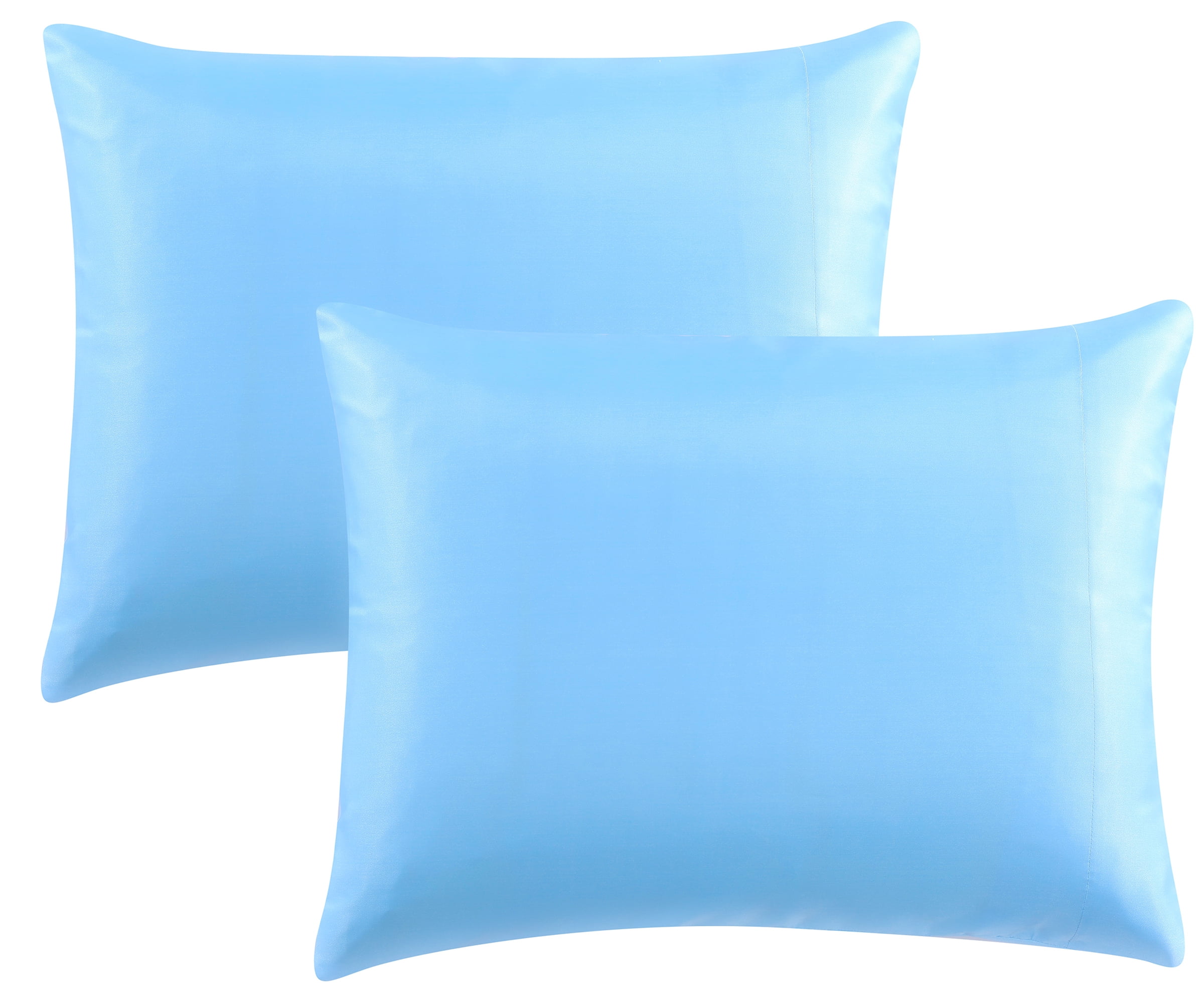 King Size Satin Pillowcase Set of 2 Blue Silk Pillow Cases for Hair
