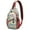 Floral Dinosau, variant on Whimsical Unicorn and Rainbow Sling Backpack, Cute Cartoon Fantasy Crossbody Bag with Galaxy Sky, Stars, Moon and Clouds