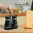 thumbnail image 4 of Homieway Black Salt and Pepper Shakers Set with Holder, Stainless Steel with Glass Bottle for Table, RV, Camp, BBQ, Set of 2, 4 of 7