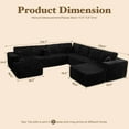 thumbnail image 3 of XIZZI U-Shape Modular Sectional Sofa Couch, 27" Deep Seat Modern Minimalist Couches for Living Room, Black, Style 4, 3 of 8