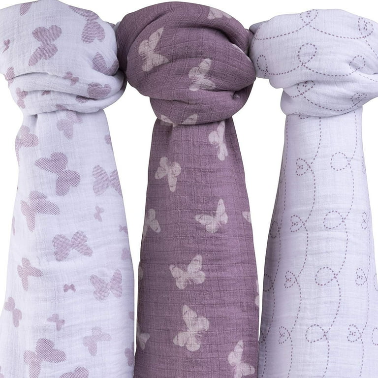 Purple muslin store swaddle blankets