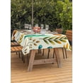 thumbnail image 2 of Spring Botanical Outdoor Tablecloth - 60x120 Inch Rectangle Dining Table Cover, Watercolor Leaves Floral Rustic Cream Waterproof Outdoor Table Cloth with Umbrella Hole & Zipper for Picnic/Patio/Party, 2 of 7