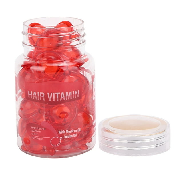Cápsulas vitamínicas para el cuidado del cabello Hidratante Antifrizz Reparación de daños en el cabello Aceite esencial Rojo