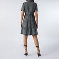 thumbnail image 5 of Women's Short Sleeve Button Down Denim Dress Summer Flowy Tiered Babydoll Jean Shirt Dresses, 5 of 7