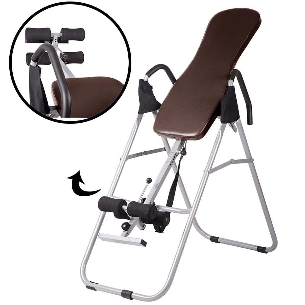 Adjustable Folding Inversion Table With Comfort Backrest And Durable