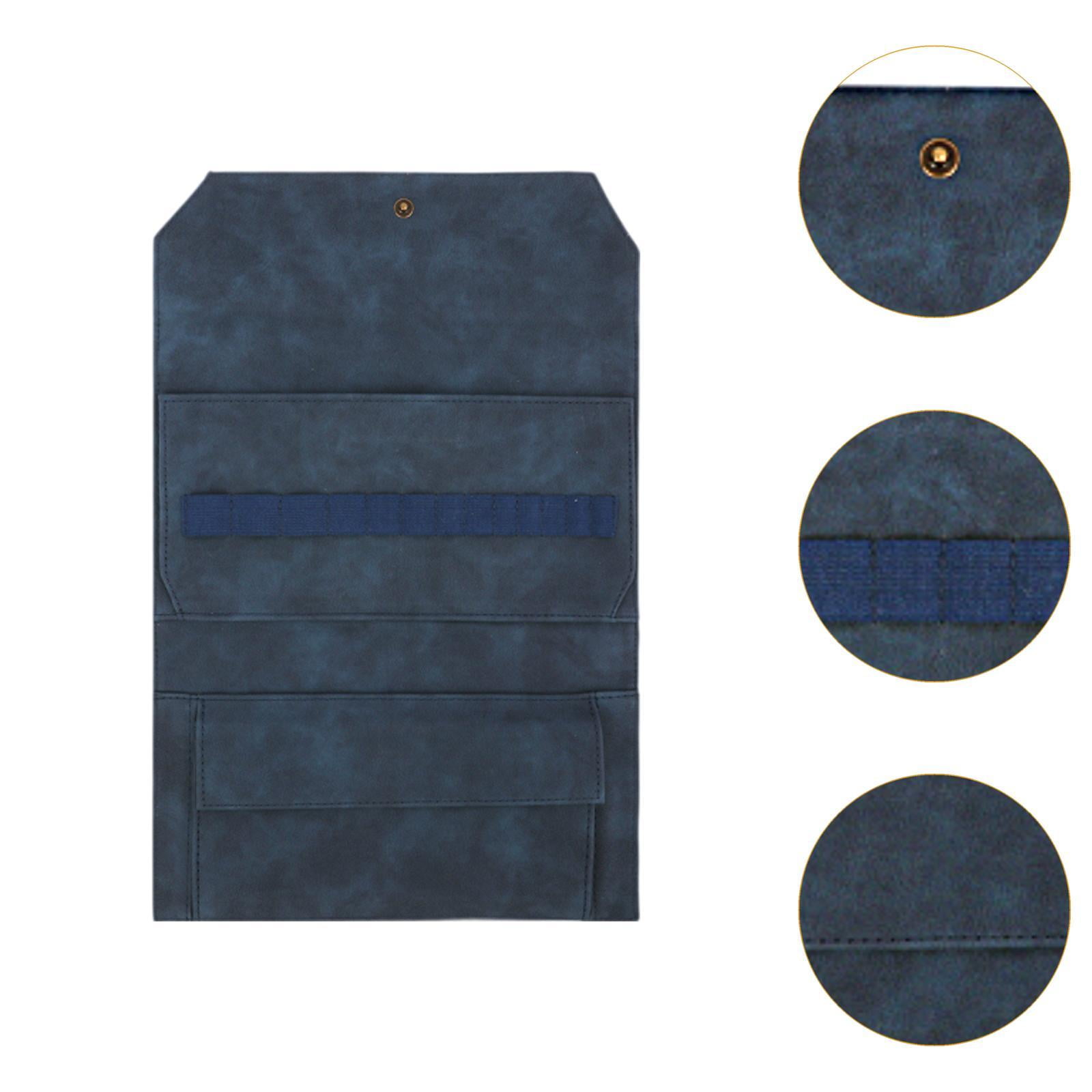 HOMYL Circular Knitting Pin Case Foldable Portable Empty Travel Organizer Case Crochet Navy Blue