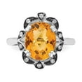 thumbnail image 5 of Sterling Silver Citrine & Diamond Oval Ring, 5 of 5