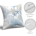 thumbnail image 6 of Nautical Coastal Throw Pillow Covers 20x20 Inch Summer Ocean Themed Seashell Coral Starfish Pillow Cases Set of 2 Soft Cotton Square Cushion Covers for Home Couch Sofa Patio Bedroom, 6 of 6