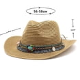 thumbnail image 5 of Women Panama Straw Hat Fedoras Beach Sun Hat Wide Brim Roll Up Sunhats for Women with Tassels Band Decoration, 5 of 6