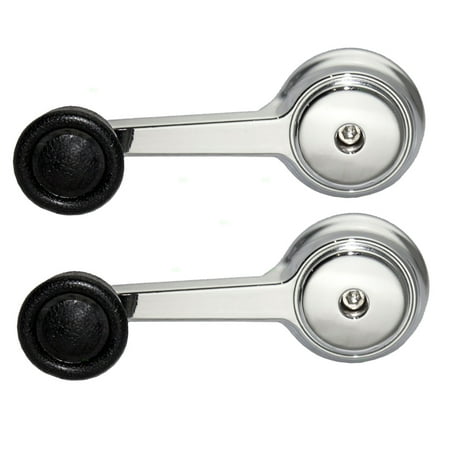 - Pair Set Manual Window Crank Handles Chrome with Black Knobs Replacement for Jeep SUV Pickup Truck 35025098 5AB84LX9