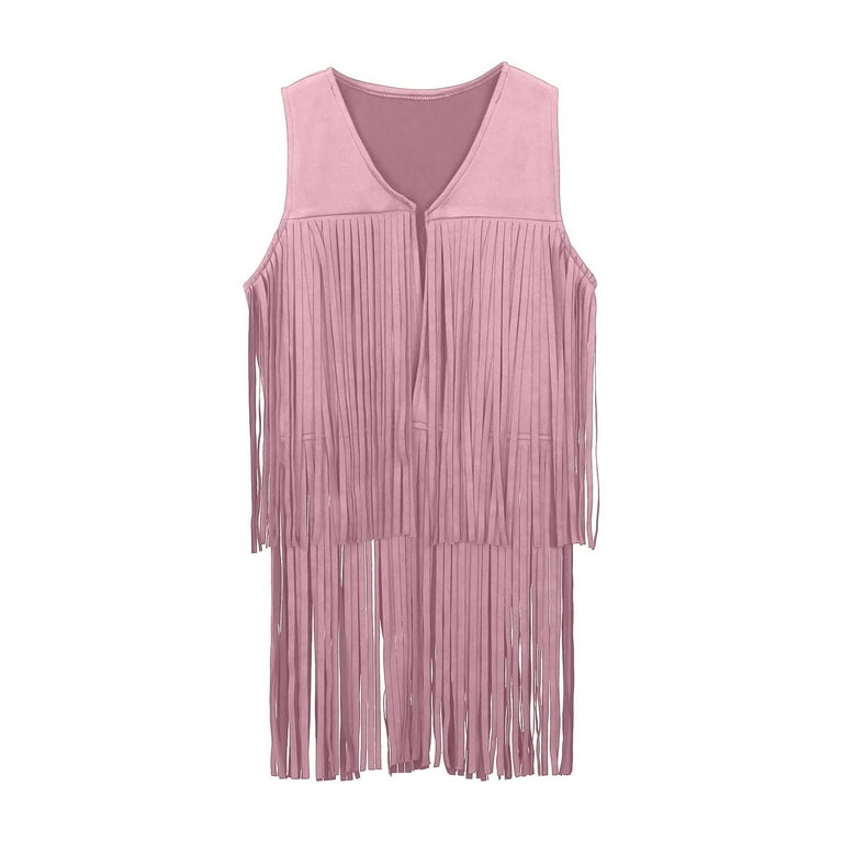 Efsteb Girls Fringe Vest Hippie Costume Sleeveless Tank Tops