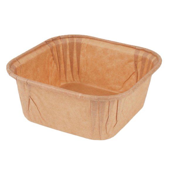(Brown)50Pcs Muffin Cup Easy to Release Disposable Non-stick Roll-rim Design Baking Paper Thickened Square Cake Cupcake Baking Cups